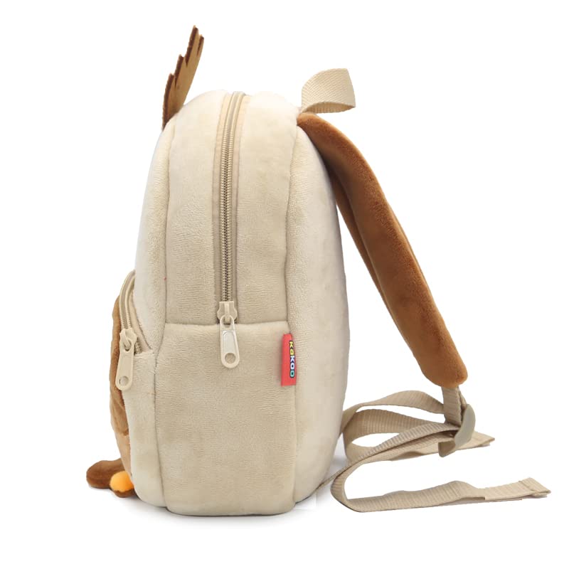 Cute Toddler Backpack Stuffed Cartoon Animal Mini Schoolbag For Boys And Girls (Owl-brown)4