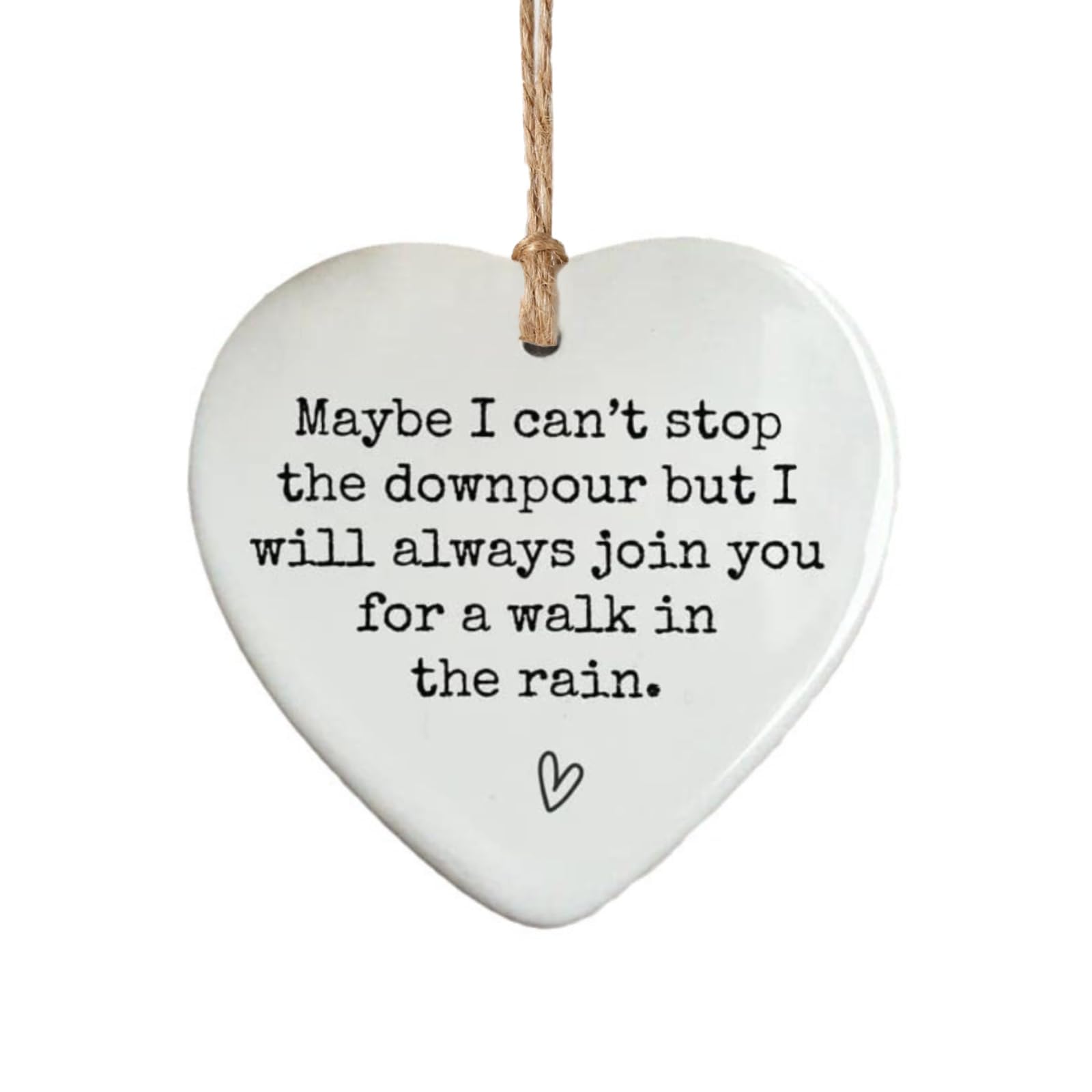 Strrng Women's White Maybe I Can't Stop The Downpour Plaque,Friendship Gifts For Ceramics,Hanging Ceramic Gift,For Friend,Thoughtful Mentor Family Friendship Present Birthday Christmas