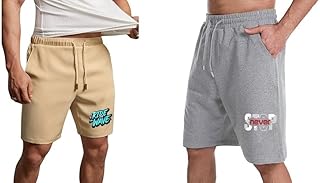 ads clothing Mens Beige Grey Cotton Blend Comfortable Graphic Print Shorts-picture-21