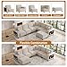Legend Vansen Oversized Modular Sectional Sofa,7-Seat Deep Seat Sofa with Ottoman,USB Ports,Hidden Cup Holders,Side Storage Cabinets in Armrests,U Shaped Couch in Chenille for Living Room (Cream, L7)