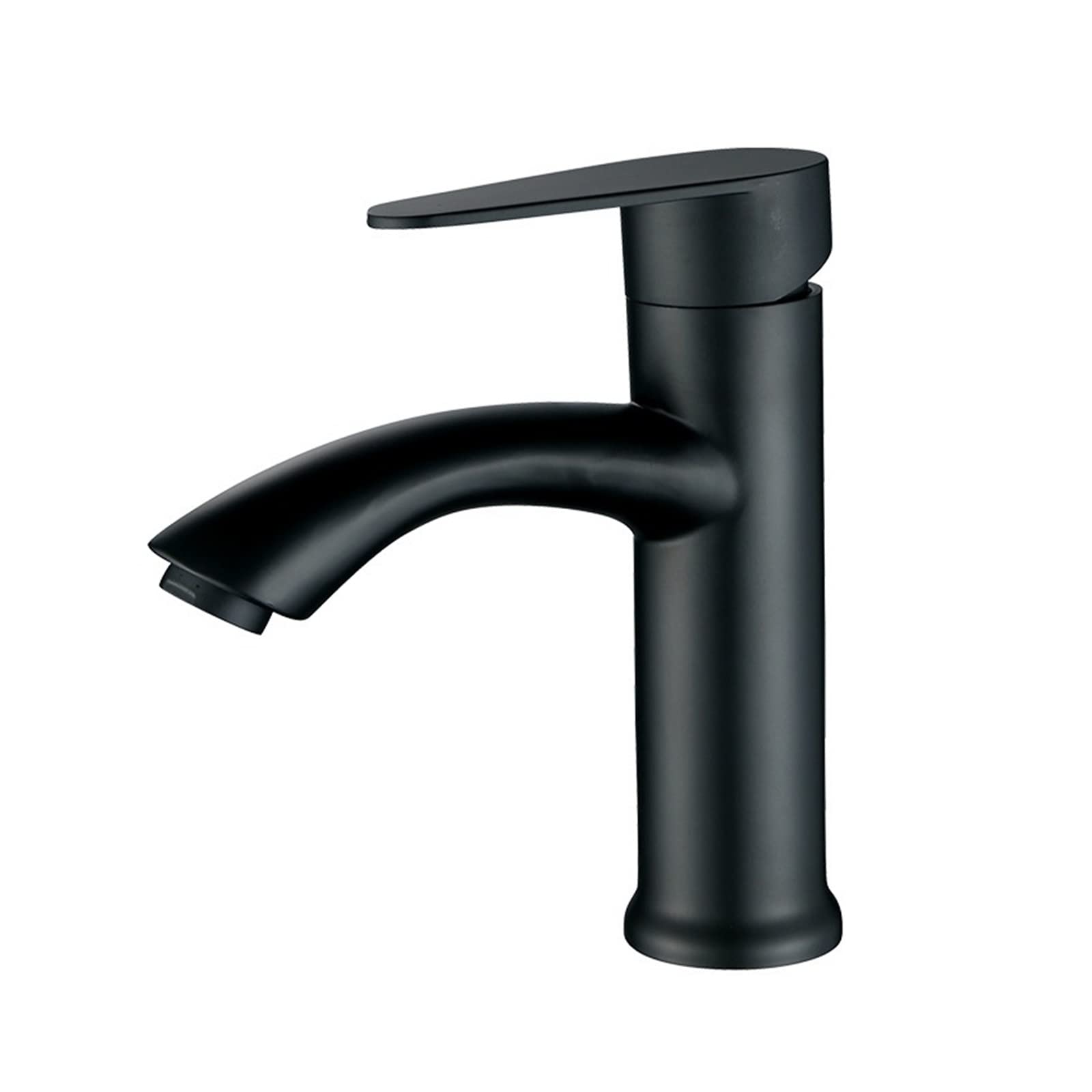 Robinet de lavabo de salle de bain noir mitigeur deau chaude et froide sur plage format court