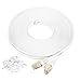 Cat7 Ethernet Cable 100 ft White Shielded (STP), AULLOV High Speed Flat RJ45 Cat-7/Category 7 Internet LAN Computer Patch Cord Cable, Faster Than Cat5/Cat6-100 Feet White (30 Meters)
