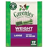 Greenies Veterinarian-Recommended Weight Management Adult Natural Dental Dog Treats Large Size, 27 oz. Pack, 17 Count