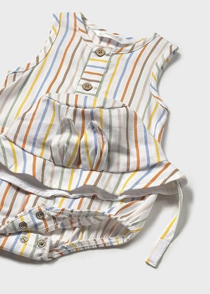 Pelele Mayoral de rayas con gorro plano para bebé de 6M-9M 3