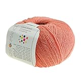 Strickgarn Cool Wool 50g 75% Superwash Wolle Handstrickgarn pflegeleicht, Farbe:rosa