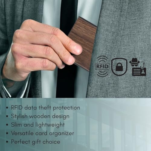 Premium Wooden Pop-Up Credit Card Wallet – Slim RFID Blocking Minimalist Card Holder with Automatic Ejector for Men – Secure & Stylish Gift Accessory4