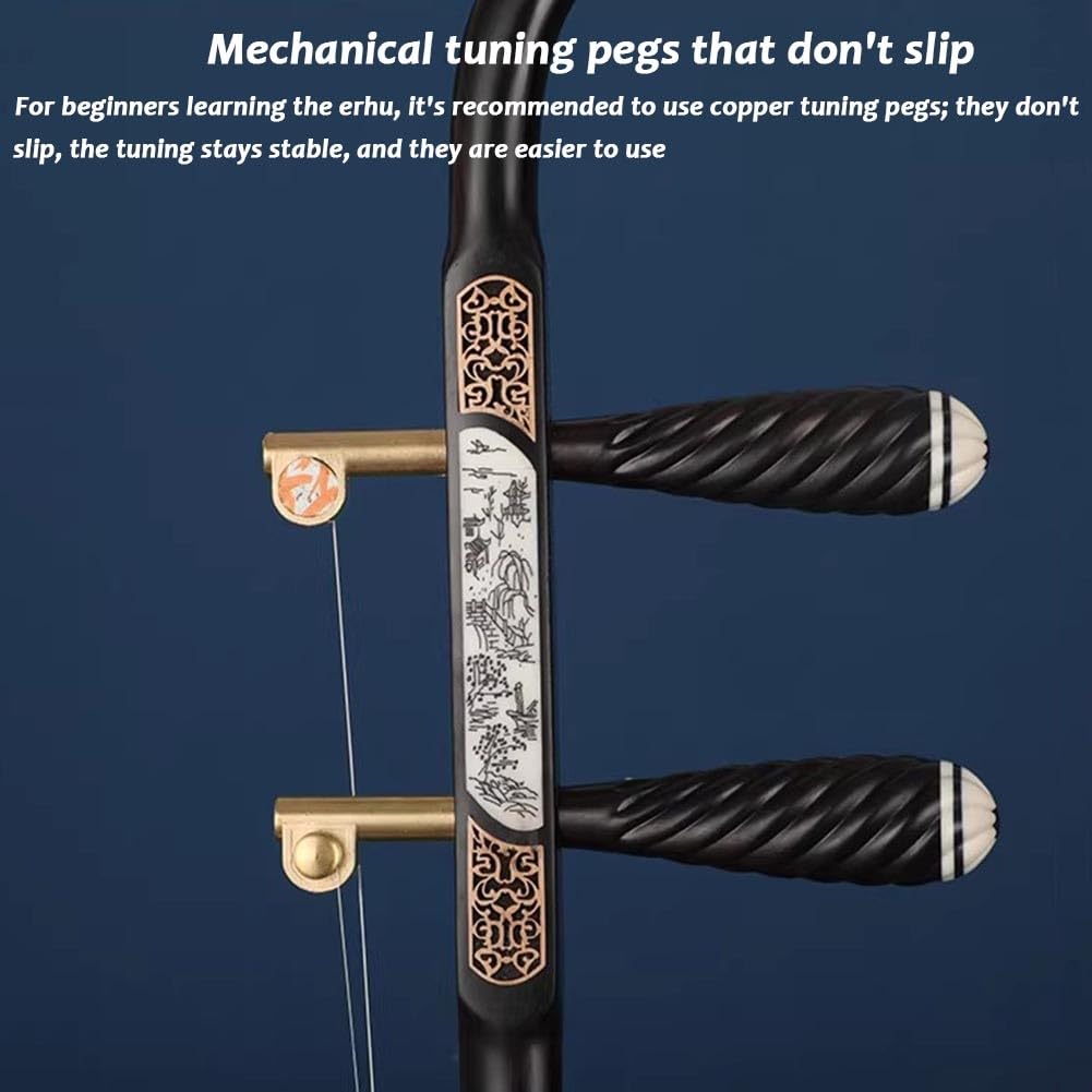 Erhu In Legno Di Sandalo Nero Per Musicisti Esperti, Erhu Professionale In Ebano Strumento Musicale Cinese A Due Corde (violino/fiddle) Con Accessori Inclusi(Bone carving,Mechanical shaft)