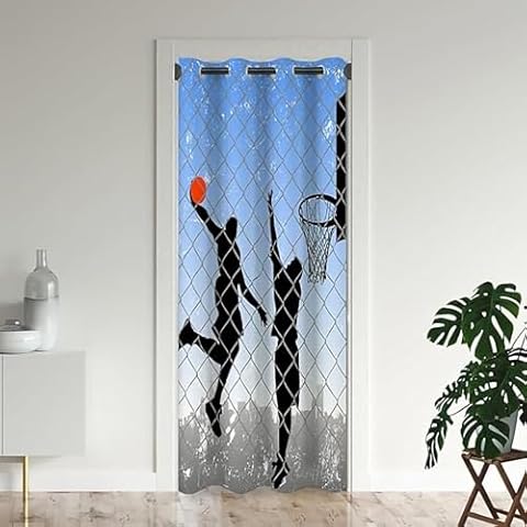 ZZTBQ Basketball Player Doorway Curtain Cover