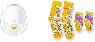 Set Medela Motion InBra tragbare elektrische Einzel-Milchpumpe + Medela Mama-Baby-Socken, Limitiert, von Schweizer Künstlerin Yael Anders, Teil der Kampagne „With You, Every Step of the Way”