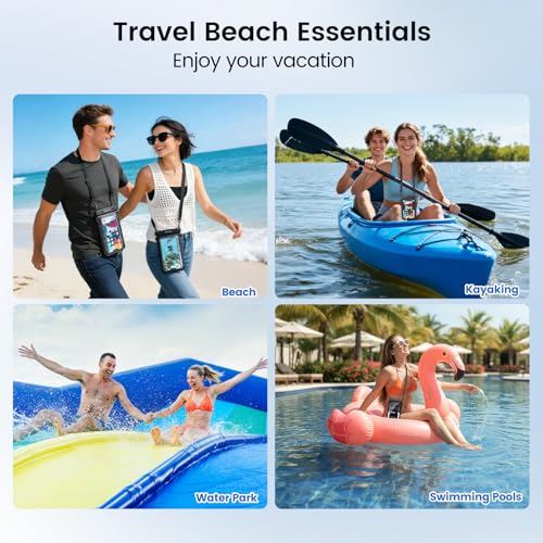 Niveaya Double Space Large Waterproof Phone Pouch 2 Pack up to 8 3 Black - image 7