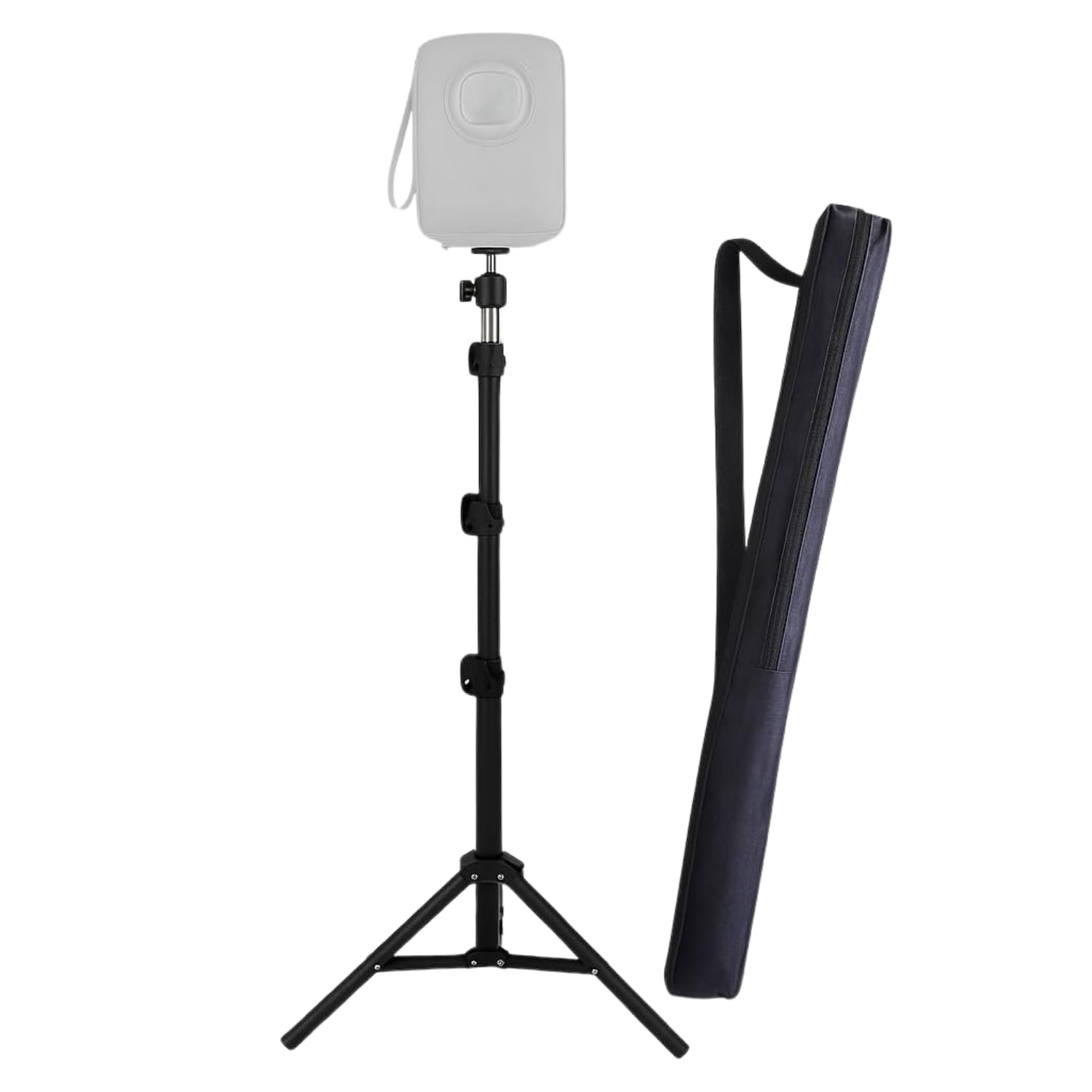 yugam projector tripod stand | 360° rotatable, foldable & portable design, 3-level adjustable height up to 7 ft, metal body, supports up to 5 kg, universal 6.35 mm mount screw (projector tripod stand)