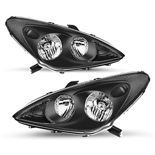 Tusdar Halogen Not Hid Model Headlight Assembly Set For 2002 2003 Lexus Es300 2004 Es330 Headlamp Black Housing With Clear Reflector #TOP5