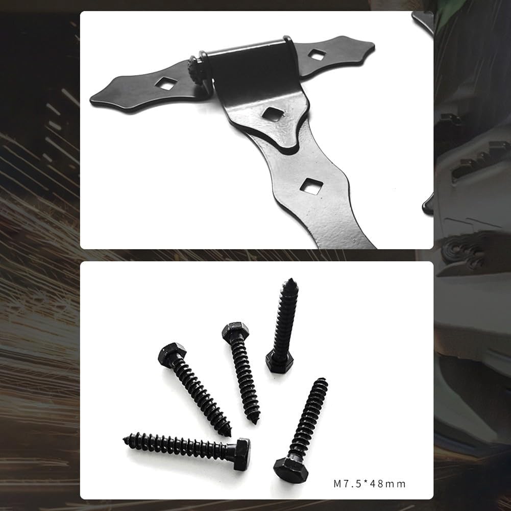 Robust Iron Hinges Suitable for PVC and Wooden Fence, Featuring 10 Screws for Strong and Stable Gate Mounting