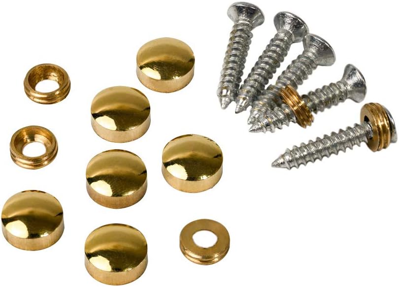 10PCS Brass Mirror Screws 10mm Decorative Caps Cover Nails Sign Holder Advertising Nails Cap Fasteners Hardware Polished Shiny Gold for Mirrors,Tea Tables, wardrobes or Glass Furniture