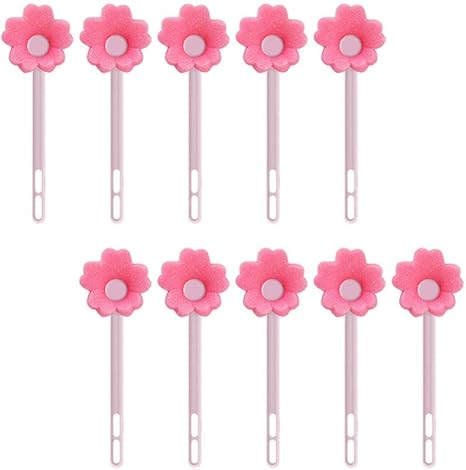 Amazon Cabilock 10個スポンジボトルブラシ花型ボトル洗浄ブラシミルクボトルブラシ掃除機 置物 オブジェ オンライン通販