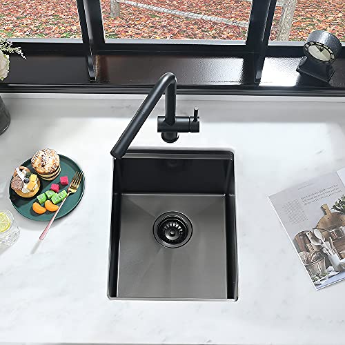 15 Inch Bar Sink Undermount - Ianomla 15 X 19 Inch Undermount Kitchen Sink Black Stainless Steel Workstation Kitchen Sink Small Bar Prep Sink 16 Gauge Single Bowl Small Rv Kitchen Sink #TOP1