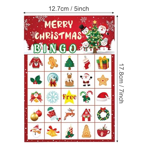 Milageto-Cartes-de-bingo-de-vacances-dhiver-24-cartes-de-jeu-de-bingo-de-Noel-Cartes-de-jeux-de-bingo-en-famille-pour-les-jeux-de-cartes-de-fete-Salle-de Milageto Cartes de bingo de vacances d'hiver 24 cartes de jeu de bingo de Noël Cartes de jeux de bingo en famille pour les jeux de cartes de fête Salle de – Image 3