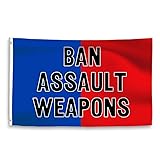 Ban Assault Gun Weapons Flag 36x60 in Polyester Anti-Gun Banner Peace Not Guns Sign Safe Schools Flags Stop Gun Violence Color:Ban Assault Weapons