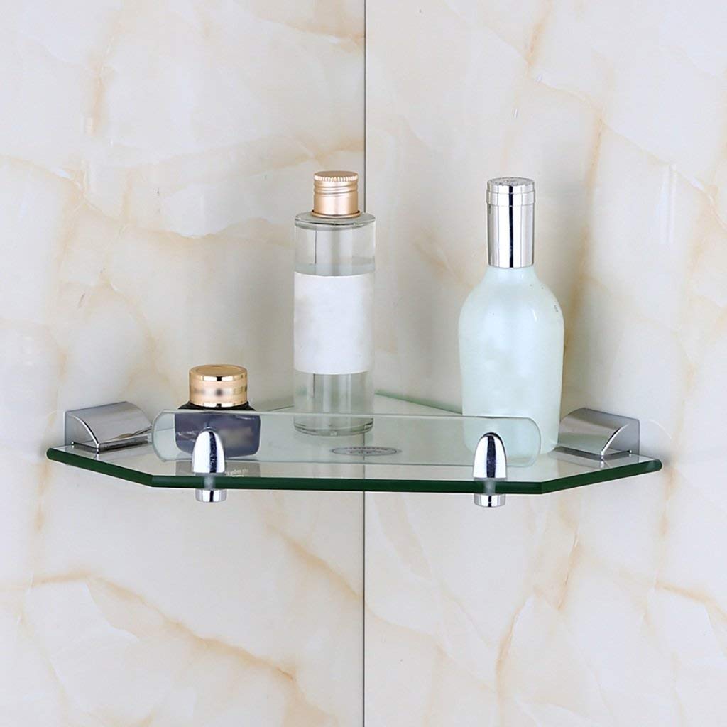 Étagères de salle de bain exquises étagères de bain, étagère de salle de bain verre d'angle de douche, support mural d'angle multifonctionnel, salle de bain, 24 * 34 cm * 1 pièces, 24 * 34 cm * 1 pièc