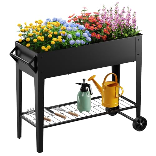 GHWIE Raised Garden Bed, Elevated Wood Planter Box Stand