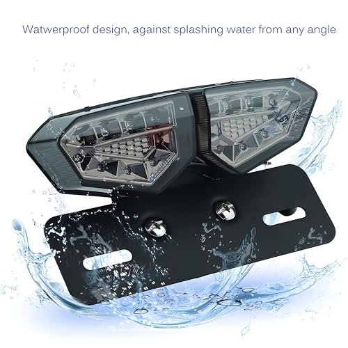 Image of Universal Led Motorcycle Tail Lamp Turn Signal Light Brake Number Plate Holder Light (Light Color- Yellow, Red) Pack of 1