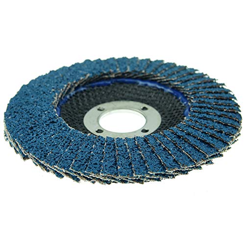 Image of Weiler 50601 4-1 /2 inch Tiger Disc Abrasive Flap Disc, Conical (TY29), Phenolic Backing, 24Z, 7 /8 inch Arbor Hole (Pack of 10)