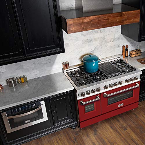 Zline 48" 6.0 Cu. Ft. Dual Fuel Range With Gas Stove And Electric Oven With Color Options (Ra48) (Matte Red) #TOP2