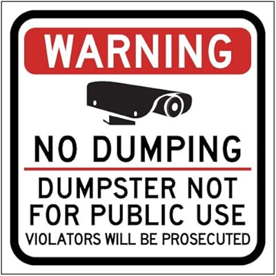 STOPSignsAndMore - No Dumping Dumpster Not for Public Use Magnetic Sign - 12x12 - Reflective | Magnum Magnetics 30 Mil