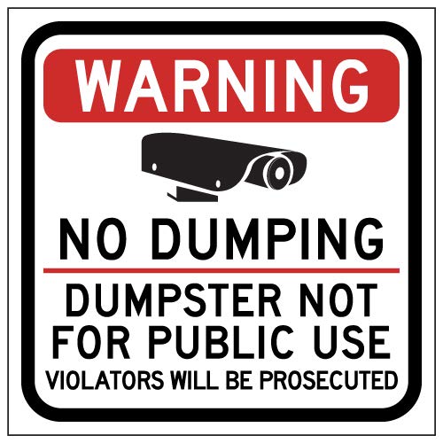 STOPSignsAndMore - No Dumping Dumpster Not for Public Use Magnetic Sign - 12x12 - Reflective | Magnum Magnetics 30 Mil