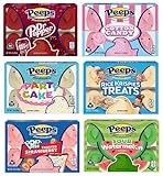Peeps Chicks Flavored Variety Pack of 6-10 Count - Dr Pepper, Cotton Candy, Party Cake, Rice Krispy, Frosted Strawberry, and Sour Watermelon - Fun Flavors For Everyone