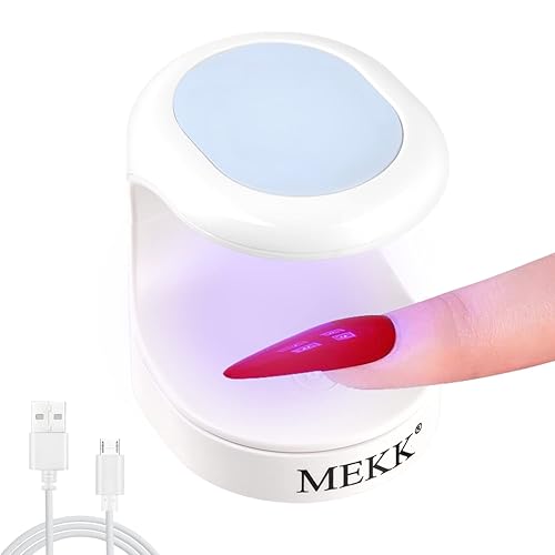 MEKK Mini luz UV para uñas de gel, lámpara de uñas LED UV de un solo dedo de 16 W, lámpara portátil de curación profesional pequeña, diseño compacto