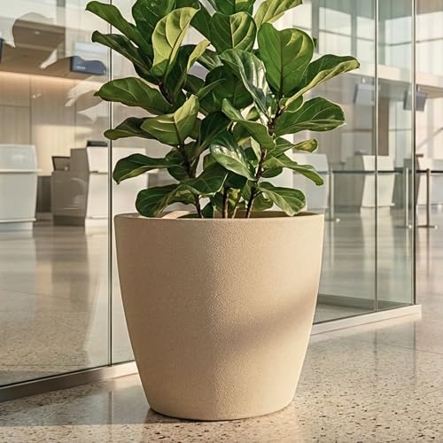 Image of Eha Earth Friendly Deco Big Planters for Home Decor | 21 inch, Pack of 1 | Heavy Duty Plant Pot Made with Rice Husk & Bamboo Biocomposite | UV Protected Pot for Plant | Pots & Planters Big Size