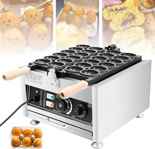 Máquina comercial para hacer gofres de burbujas con calentamiento por ambos lados, diseño de acero inoxidable giratorio de 180°, control de tiempo y temperatura para uso doméstico y en bares