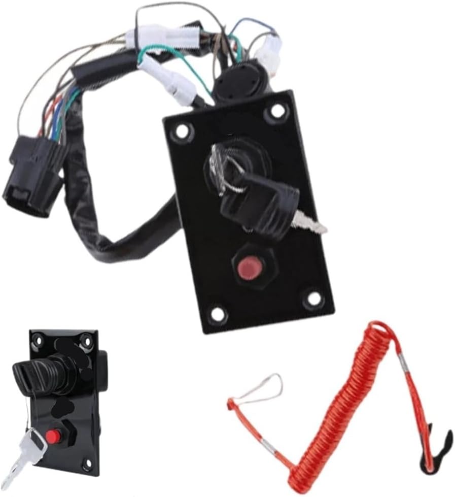 Boat Fit for 37100-96J24 37100-96J27 Outboard Top Single Ignition Key Switch Panel