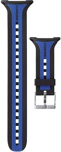 Miniatura 2 de Cressi Correa de reloj para computadora de buceo con pantalla grande, negroazul