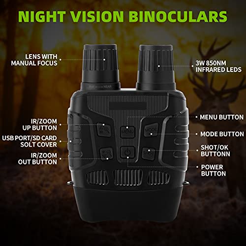 Digital Night Vision Goggles For Complete Darkness, Night Vision Binoculars For Adults With Binoculars Harness Bag And 32Gb Card, Infrared Goggles For Hunting #TOP6