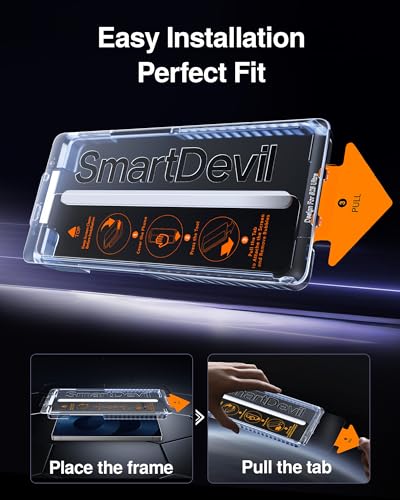 Image of SMARTDEVIL [3 Pack for Samsung Galaxy S25 Plus Screen Protector, Finger Print Reader Compatible, Fast & Easy Installation, Clear 9H Tempered Glass Film, Alignment Frame [Dust-Free & Bubble-Free]