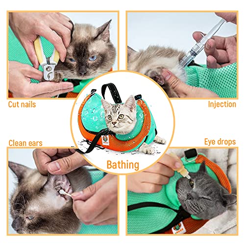 AWOOF Bolsa de cuidados para gatos, bolsa de banho ajustável para gatos, bolsa de retenção antiarran