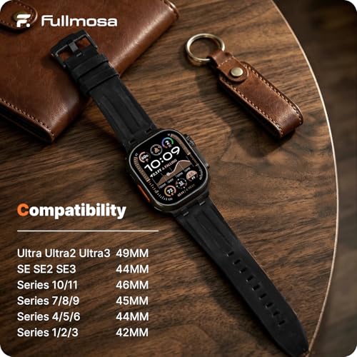Image of Fullmosa Premium Leather Strap for Apple Watch Ultra 3 /2 /1 49mm (No Watch) | 46mm 45mm 44mm 42mm Luxurious Soft Vintage Business Band for SE 3 /2 /1 Series11 10 /9 /8 /7 /6 /5 /4