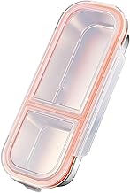 Petite boîte à goûter en acier inoxydable avec couvercle, étanche, pour enfants, école, voyage (2 compartiments)