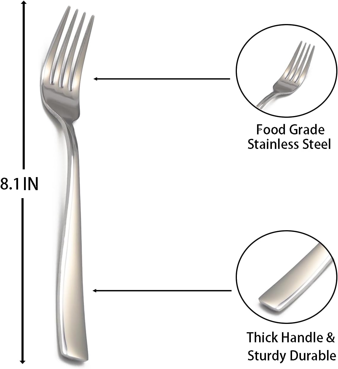 Salad Forks Set, Stainl Steel Sierware Dinner Fork,