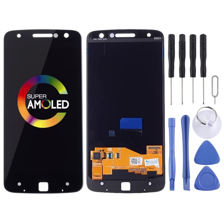 Piezas de reparación de teléfonos celulares Pantalla LCD TFT para Motorola Moto Z Droid/Moto Z XT1650-01 XT1650-03 con Digitizer Conjunto Completo (Negro)