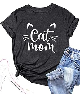 Lazychild Cat Mom Grafik T-Shirt Grau