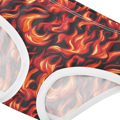 Girls Underwear Soft Cotton Flames Kids Panties in Sizes 2/3t, 4t, 5t, 6 and 84