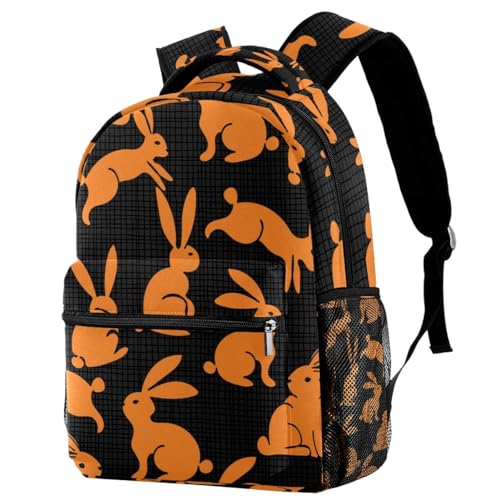 Sac à dos d'école lapin orange 40cm pour ados et enfants