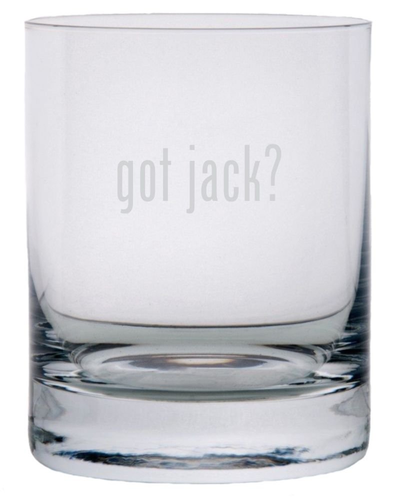 got jack? Etched 11oz Stolzle New York Crystal Rocks Glass