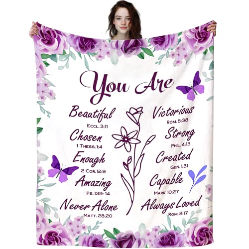 Ehutos Inspirational Get Well Soon Gifts for Women,Bible Verse Jesus Blanket Christian Blankets and Throws Religious Gifts for Women Teen Girls 50"x40"