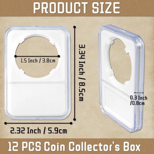 12 piezas Porta monedas acrílico 38mm blanco miniatura 2