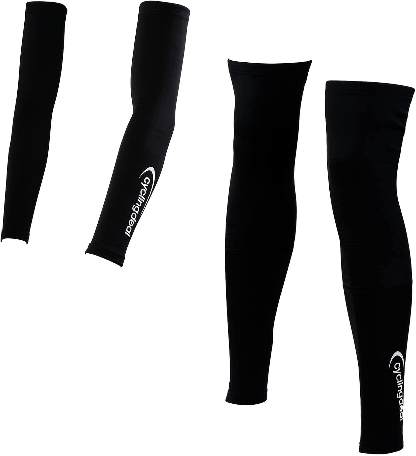 Cycling Bicycle Bike Running Golf Compression Sleeve Arms Thermal Warmers & Legs Warmers Pair -Sleeves Cover - Great for Men's and Women's Anti-Slip Design for Outdoor Sports