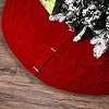 Knitted Christmas Tree Skirt 48 Inch Cable Knit Design Thick Rustic Fabric Farmhouse Xmas Holiday Decoration Luxury Home Party Decor Red